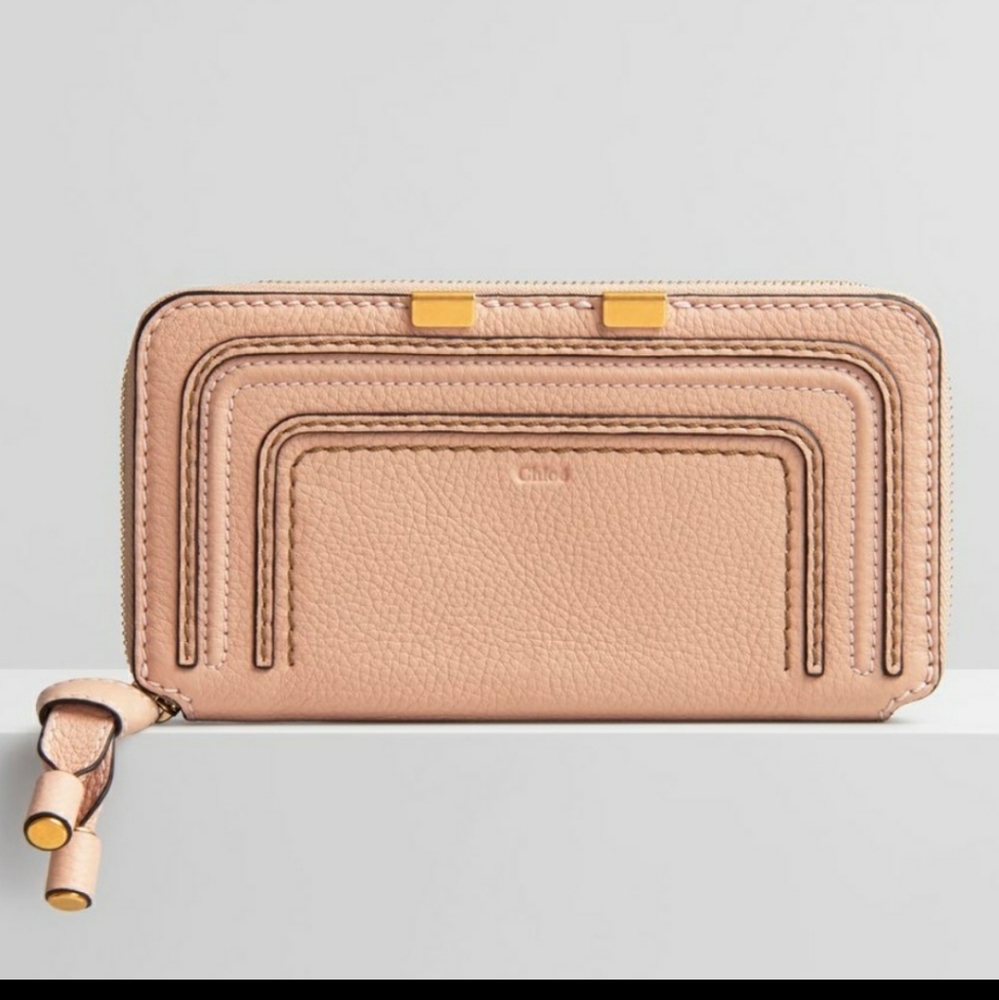 EUC Chloé Marcie Zip-Around Pink Leather Wallet